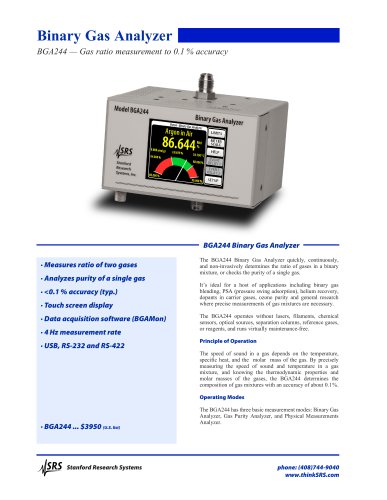 BGA244 — Gas ratio measurement to 0.1 % accuracy