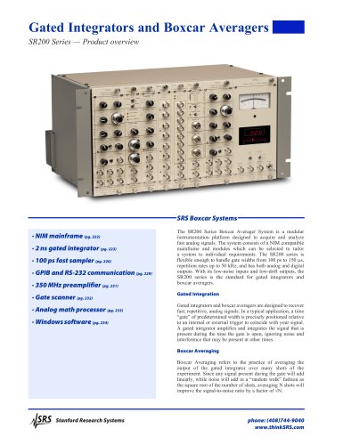 Boxcar Series Gated Integrators and Boxcar Averagers