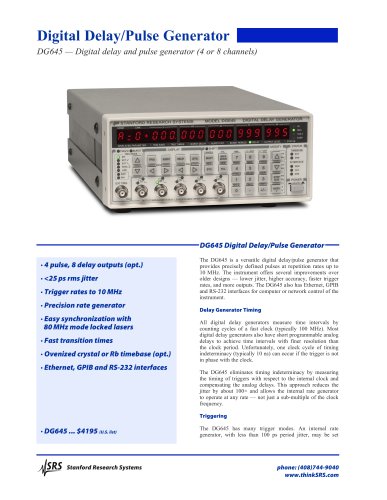 DG645Digital Delay/Pulse Generator