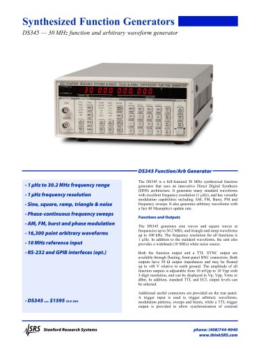 DS345 Function / Arbitrary Waveform Generator