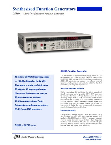 DS360 Low Distortion Function Generator