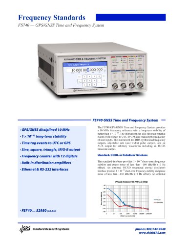 FS740 — GPS/GNSS Time and Frequency System