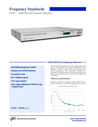 FS752 — GNSS Time and Frequency Reference