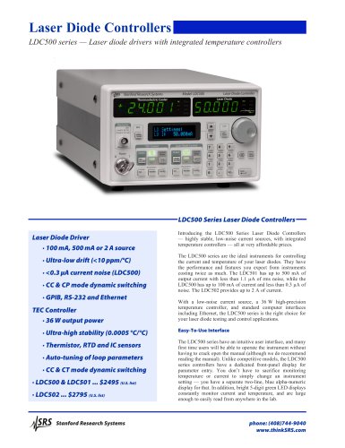 LDC500 Laser Diode Controller