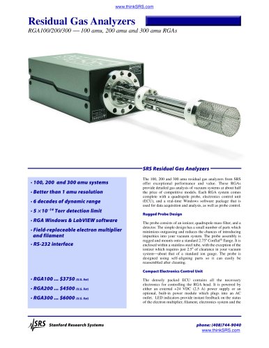 Residual Gas Analyzers