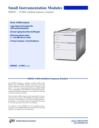 SIM940Rubidium Frequency Standard