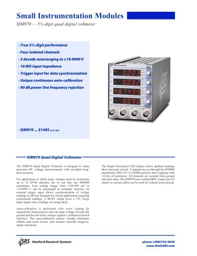 SIM970Quad Digital Voltmeter