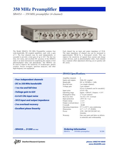 SR445A 350 MHz Preamplifier