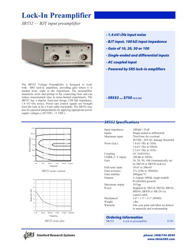 SR552 BJT Input Preamplifier