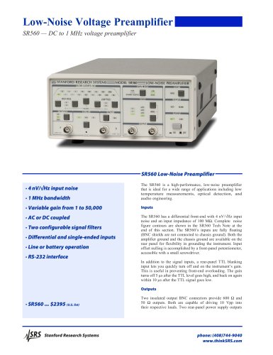 SR560 Low-Noise Voltage Preamplifier