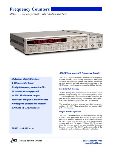 SR625 — Frequency counter with rubidium timebase