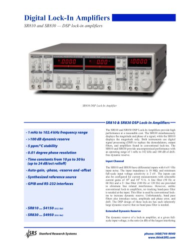 SR810 and SR830 — DSP lock-in amplifiers