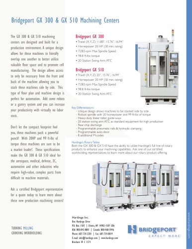 Bridgeport GX 300 & GX 510 Machining Centers