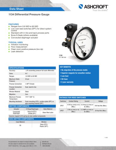 1134 Differential Pressure Gauge