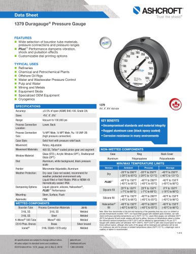 1379 Duragauge® Pressure Gauge