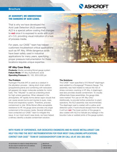 Acid Leak Detection (ALD) Assembly