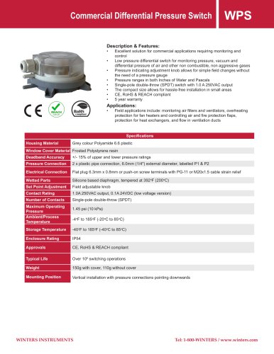 Commercial Differential Pressure Switch