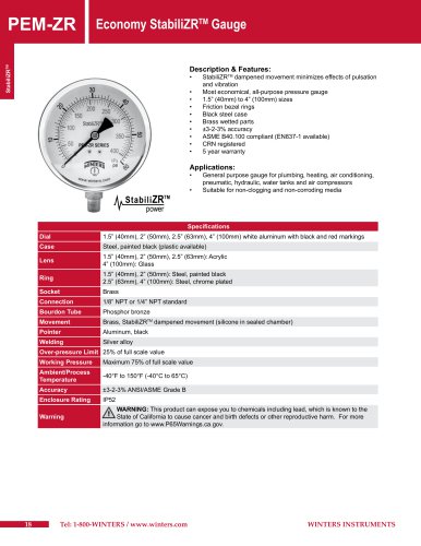 Economy StabiliZRTM Gauge