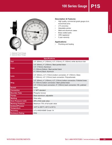 P1S 100 Series Pressure Gauge