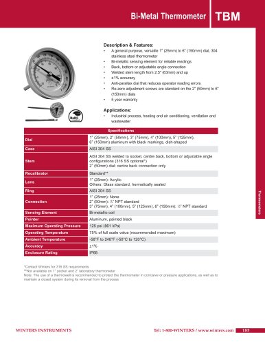 TBM Bi-Metal Thermometer