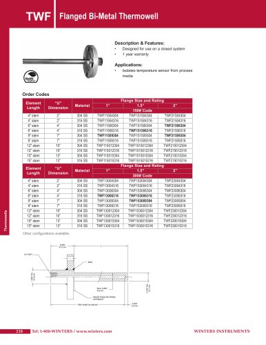 TWF Flanged Threaded Thermowell