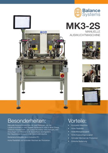 MK3-2S Kompakte Auswuchtmaschine mit zwei Arbeitsstationen