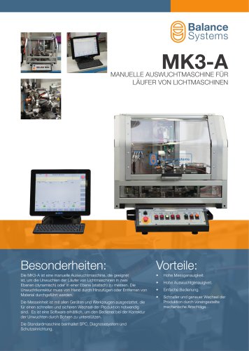 MK3-A Manuelle Auswuchtmaschine für Läufer von Lichtmaschinen