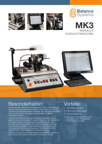 MK3 Manuelle Auswuchtmaschine