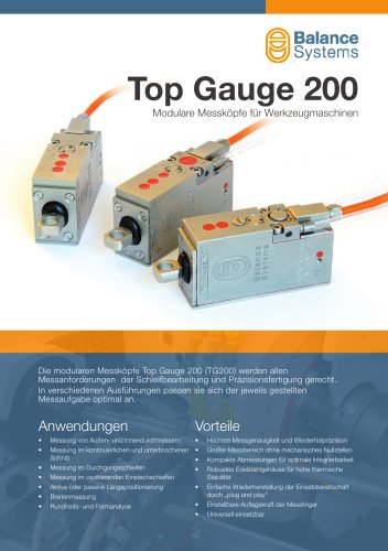 TG200 – Top Gauge 200 Modulare Messköpfe für Werkzeugmaschinen