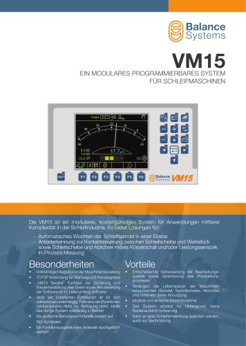 VM15 Ein modulares programmierbares System für Schleifmaschinen