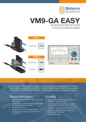 VM9-GA EASY In-Prozess Messsystem für Schleifmaschinen