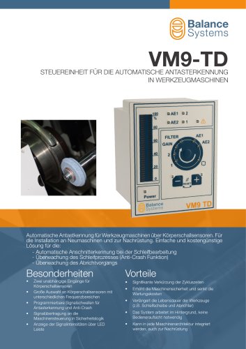 VM9-TD Elektronische einheit für die geräuschabgabe der sensoren und kontrolle des schleifprozesses