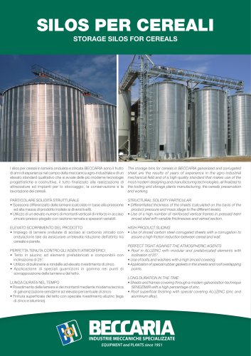 Silos for dry cereals