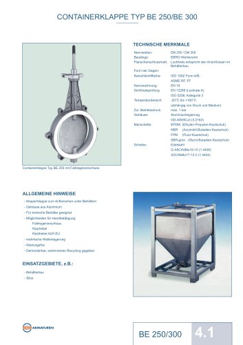 CONTAINERKLAPPE TYP BE 250/BE 300