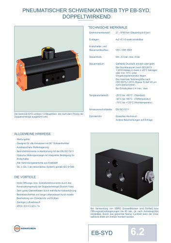 PNEUMATISCHER SCHWENKANTRIEB TYP EB-SYD,DOPPELTWIRKEND