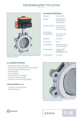 PROZESSKLAPPE TYP Z 614-K