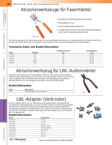 Abisolierwerkzeuge für Fasermäntel