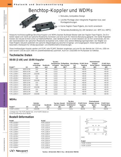 Benchtop-Koppler und WDMs