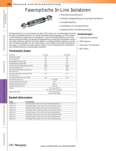 Faseroptische In-Line Isolatoren