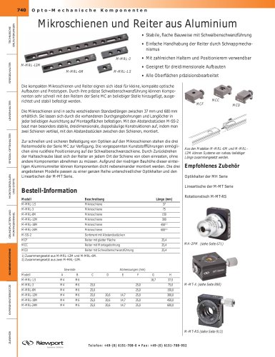 Mikroschienen und Reiter aus Aluminium