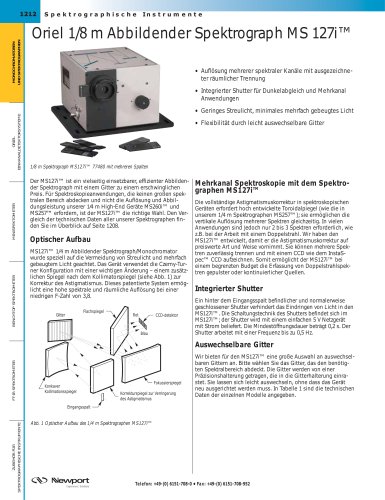 Oriel 1/8 m Abbildender Spektrograph MS 127i™