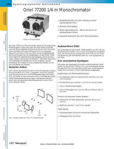 Oriel 77200 1/4 m Monochromator