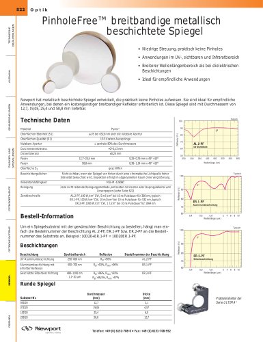 PinholeFree™ breitbandige metallisch beschichtete Spiegel