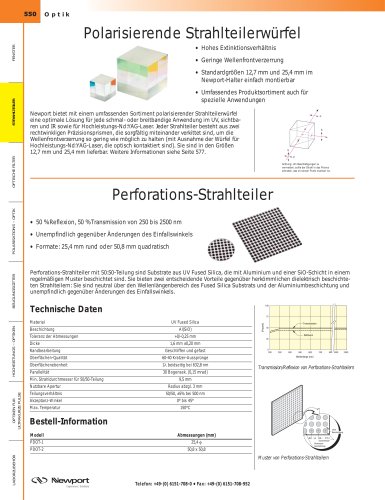 Polarisierende Strahlteilerwürfel, Perforations-Strahlteiler