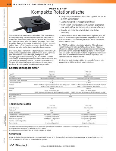 PR50 & SR50 Kompakte Rotationstische