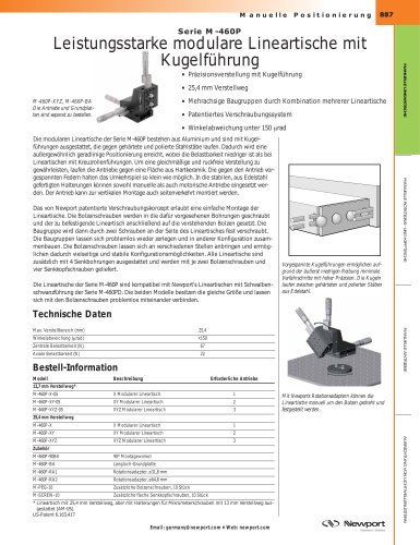 Serie M-460P Leistungsstarke modulare Lineartische mit Kugelführung