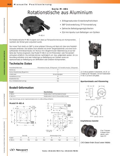 Serie M-481 Rotationstische aus Aluminium