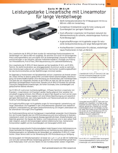 Serie M-IMS-LM  Leistungsstarke Lineartische mit Linearmotor für lange Verstellwege