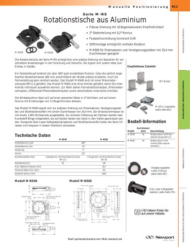 Serie M-RS Rotationstische aus Aluminium