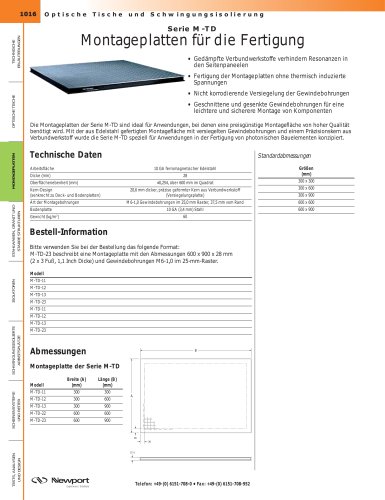 Serie M-TD Montageplatten für die Fertigung